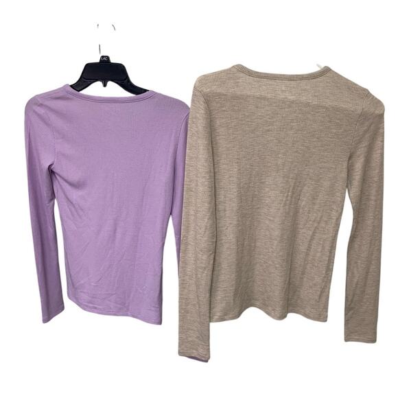 2 New American Eagle Womens Small Button Up Waffle VNeck Long Sleeve Lounge Tops - Picture 4 of 5